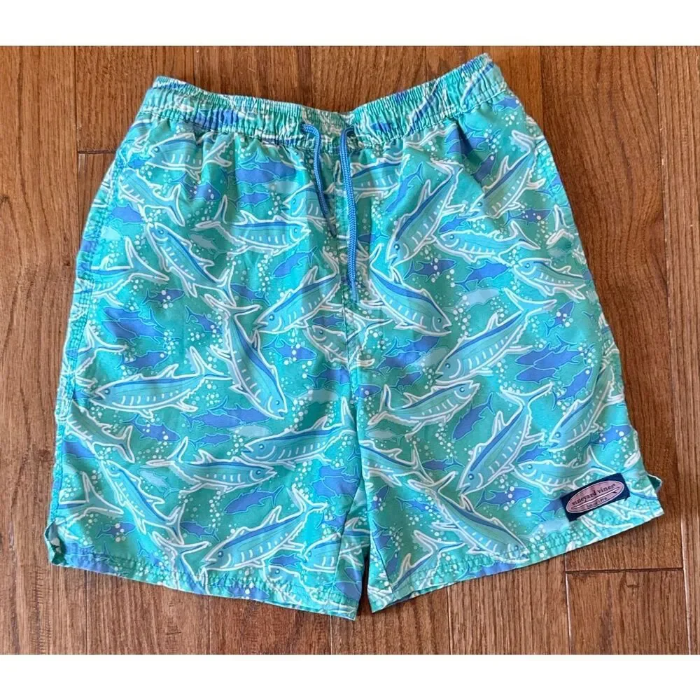 Vineyard Vines boys fish print swim trunks large (16)